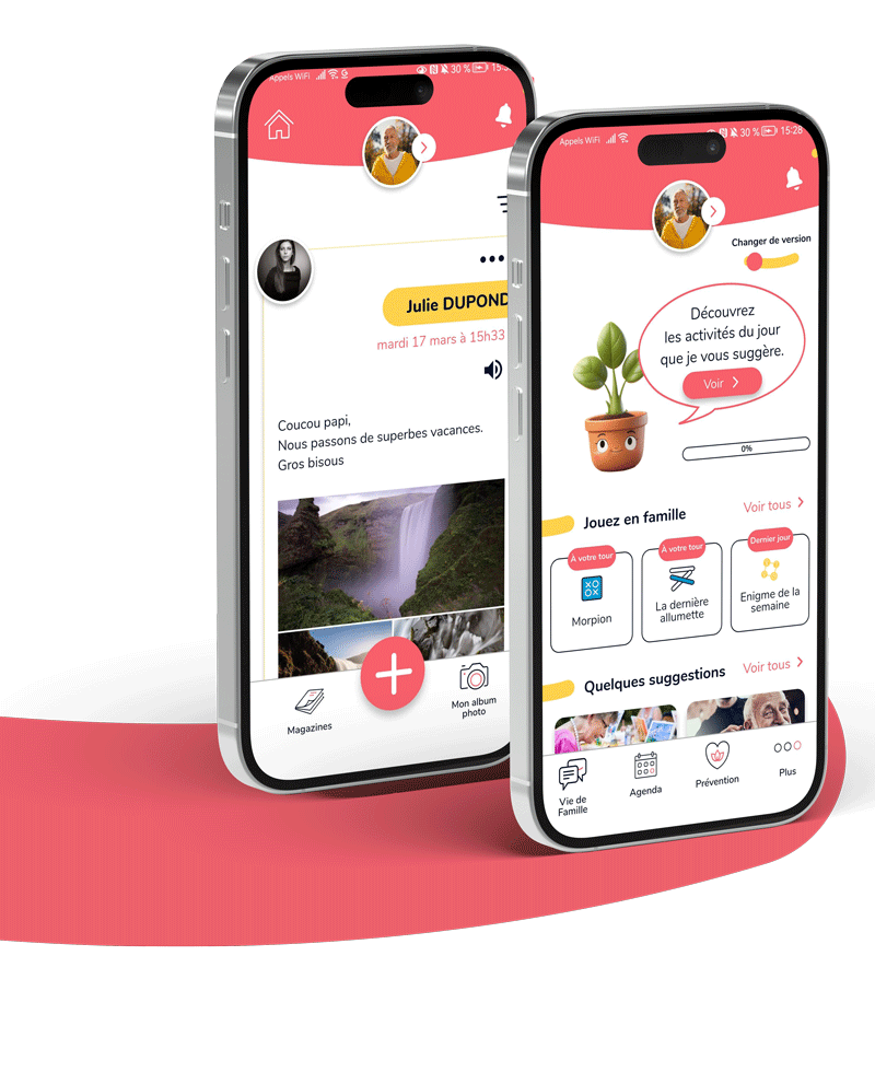Double mockup de smartphone pour gabby famille